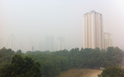 View of Mont Kiara and surroundings from Dutamas/Segambut. (12:10 pm). Photo by R Vijay Kumar