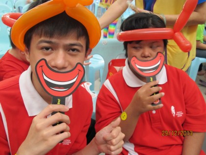 Two of the 15  residents from the Johor Cheshire Home 