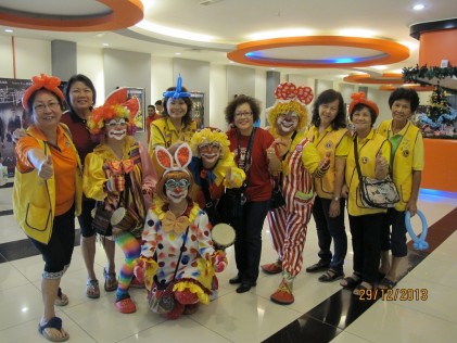 The clowns who entertained the residents of the various homes
