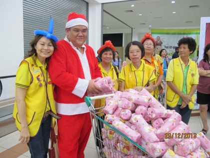 Santa getting ready to hand over his goodies