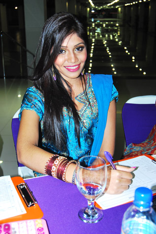 Miss India Malaysia 2012 Sharmistta Yoogan judging at Miss Saree Malaysia 2013 grand finale