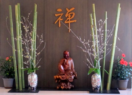 A beautiful statue placed at the interior of the temple