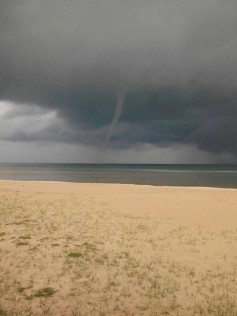 View of looming disaster from the beach