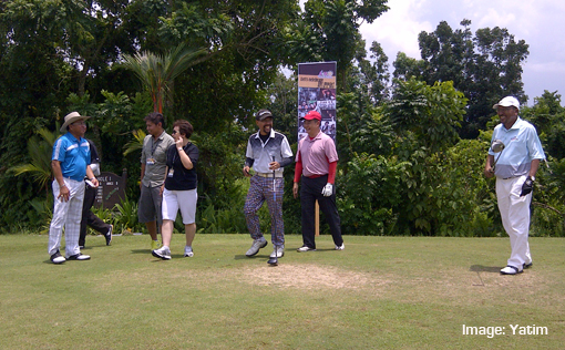 Asia Music Festival Miri 2014 Dato' Rashid Khan, CEO, Sarawak Tourism Bord (far right)officiating the Tee Off
