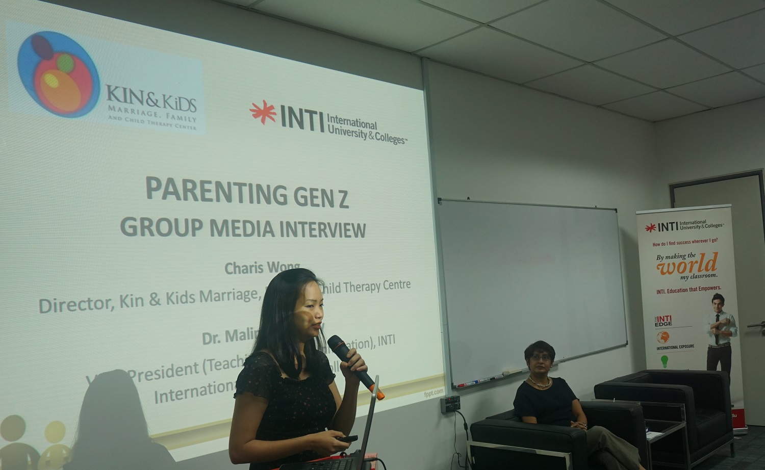 Charis Wong, presenting on the implications of the Gen Z survey findings