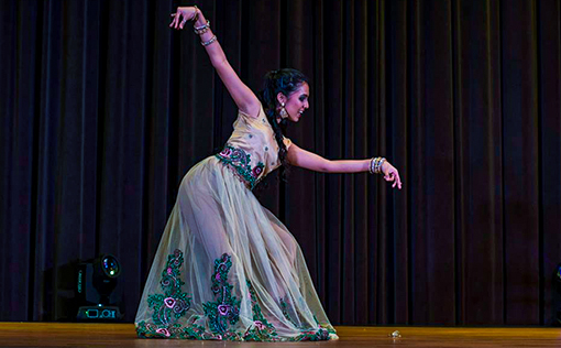 20 year old Kalnish Schubert performing Bollywood dance at World Bachata Festival 2015 (Photo courtesy of Gomagan)