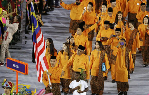 Malaysian contingent at the opening ceremony of Rio 2016